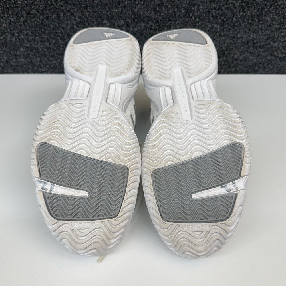 Adidas Women's Tennis Shoes G02370 White Silver Size 6 Adiprene Non-Marking - Picture 7 of 9